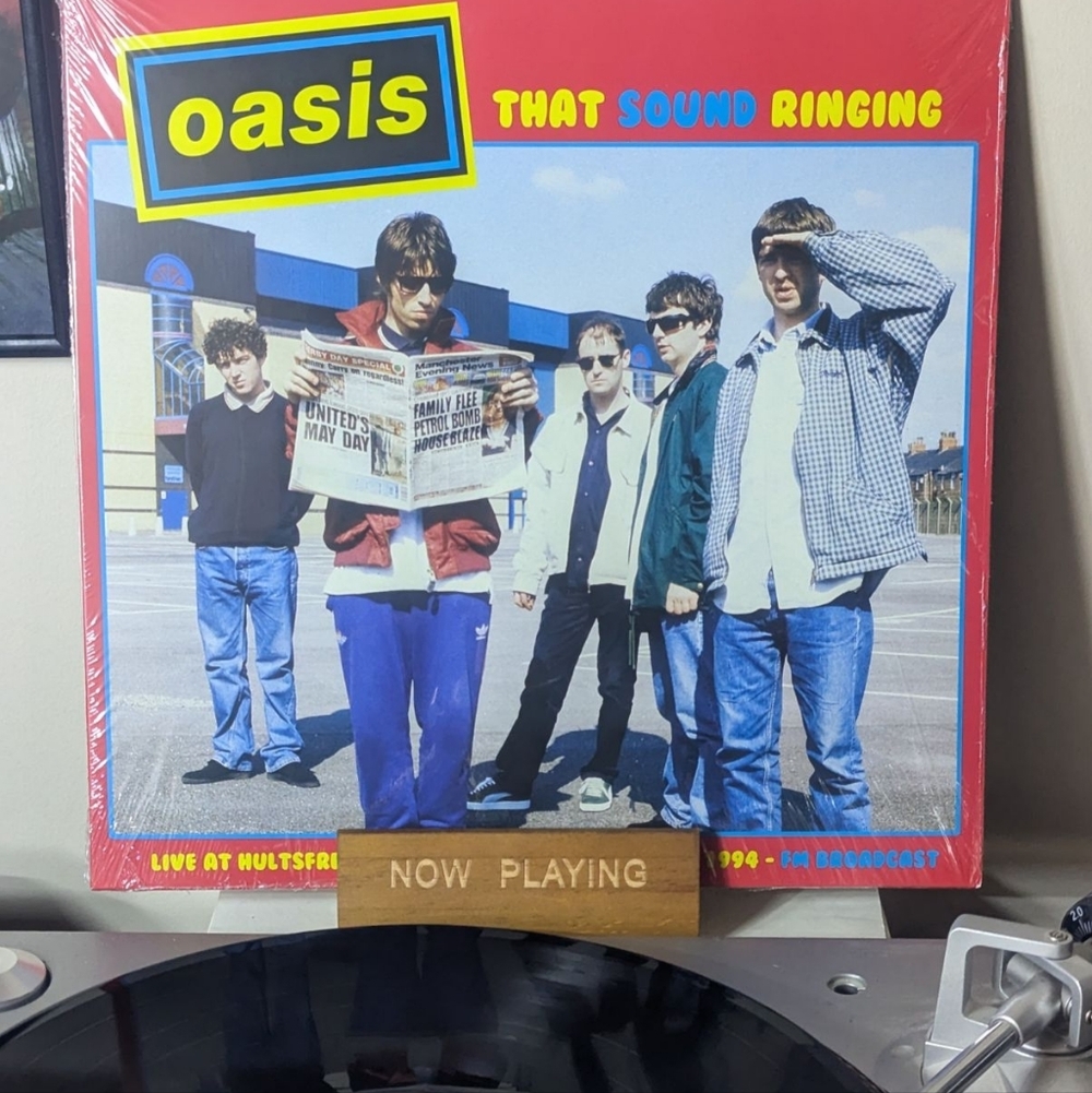 Oasis Vinyl Record with Blue and Red Cover